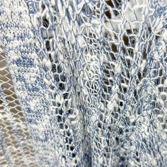 Lane Bryant Blue Fisherman’s Open Knit Front Cardigan Sweater Plus Size 14/16 - Picture 6 of 9